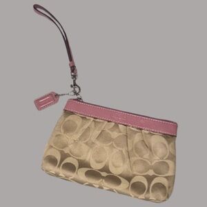 Coach Signature Pleated Wristlet